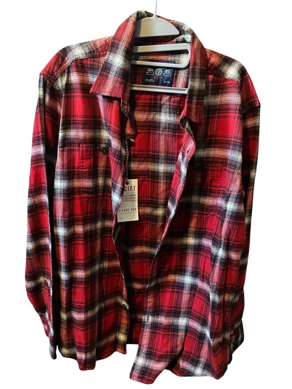 American Eagle Outfitters Red Plaid Button-Down Shirt